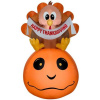 Turkey On Pumpkin With Banner Thanksgiving Inflatable